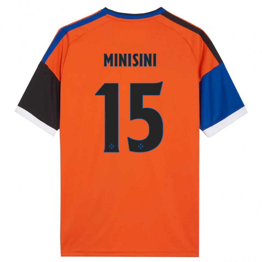 ילדים כדורגל Niccolò Minisini #15 כתום כחול שחור לבן הרחק ג'רזי 2026/27