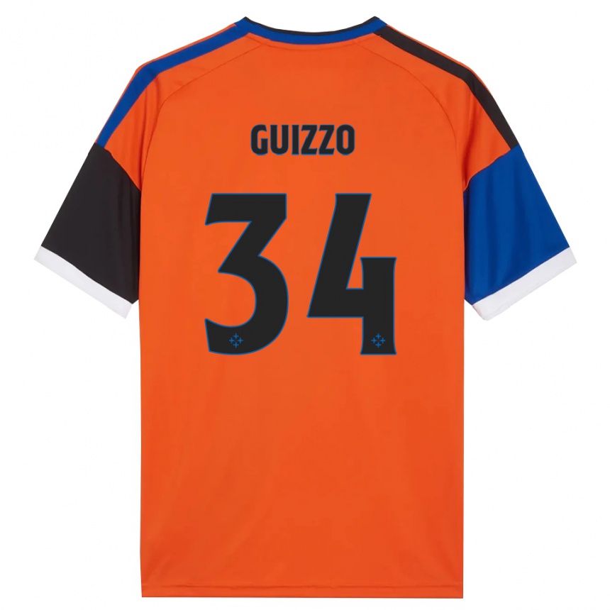 ילדים כדורגל Tommaso Guizzo #34 כתום כחול שחור לבן הרחק ג'רזי 2026/27