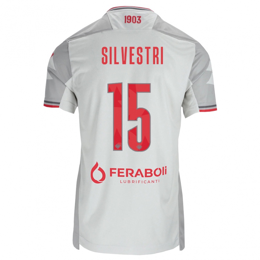 ילדים כדורגל Cristiano Silvestri #15 אפור לבן אדום הרחק ג'רזי 2026/27