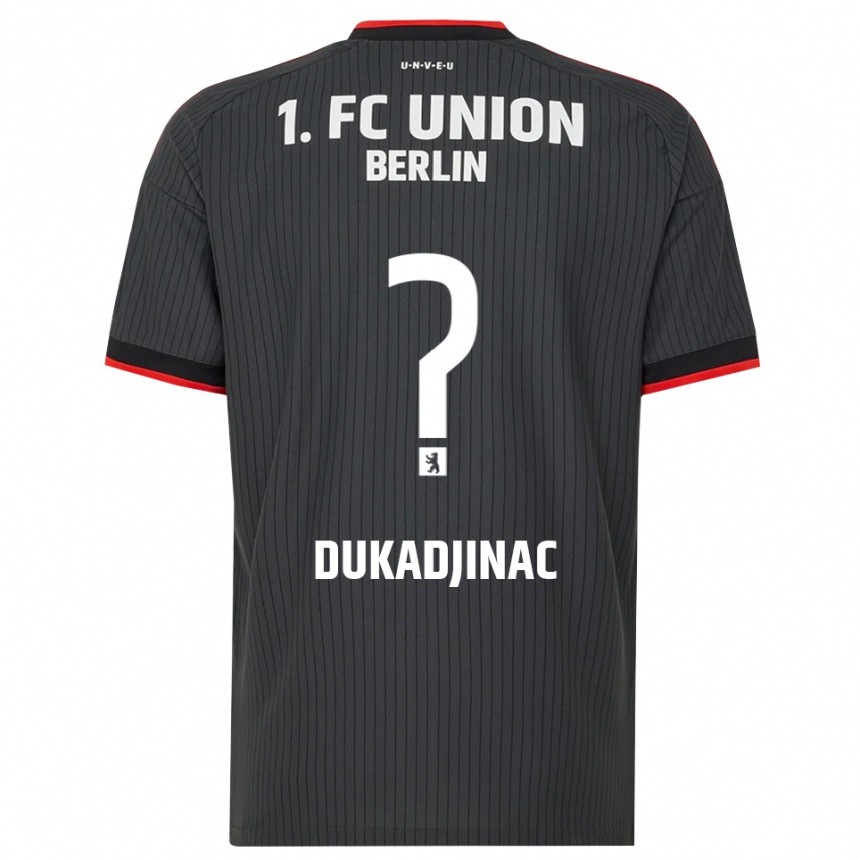 ילדים כדורגל Tarik Dukadjinac #0 שחור לבן אדום הרחק ג'רזי 2026/27