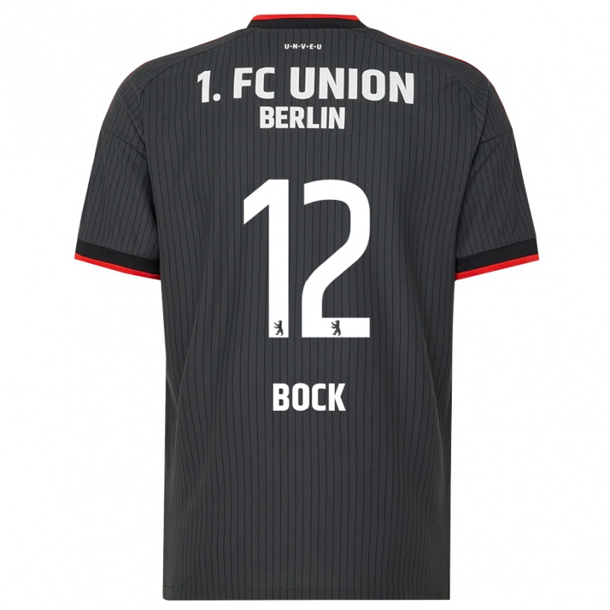 ילדים כדורגל Maximilian Bock #12 שחור לבן אדום הרחק ג'רזי 2026/27