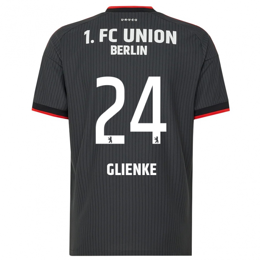 ילדים כדורגל Niklas Glienke #24 שחור לבן אדום הרחק ג'רזי 2026/27