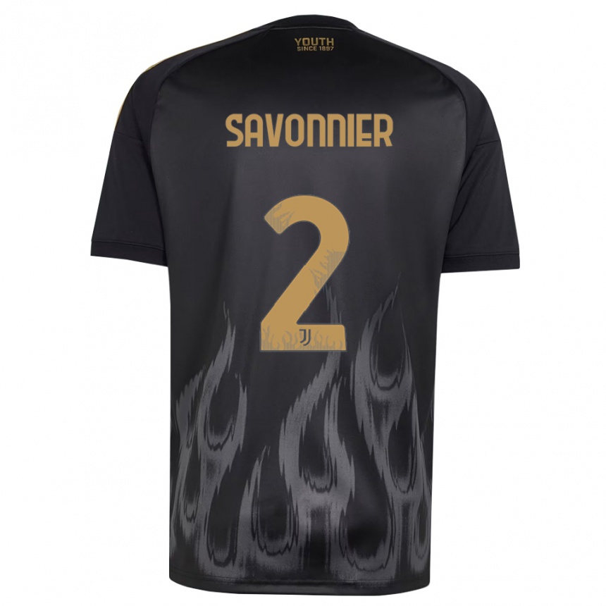 ילדים כדורגל Nelson Savonnier #2 שחור חום ג'רזי קיט שלישי 2026/27