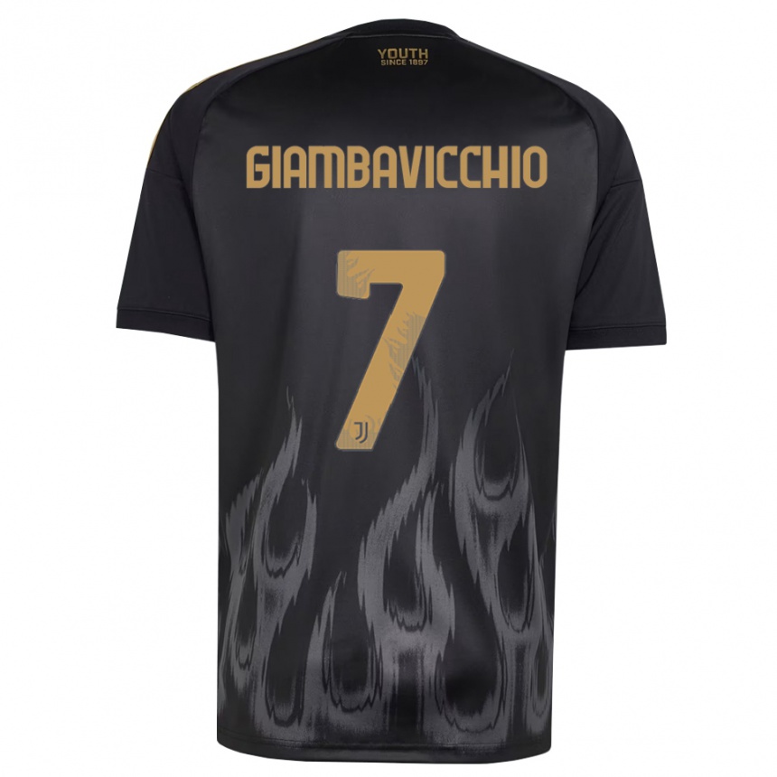 ילדים כדורגל Franco Giambavicchio #7 שחור חום ג'רזי קיט שלישי 2026/27