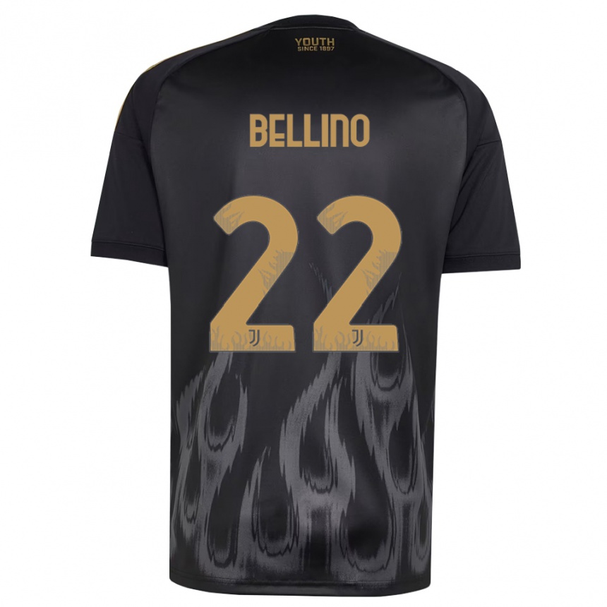 ילדים כדורגל Filippo Bellino #22 שחור חום ג'רזי קיט שלישי 2026/27