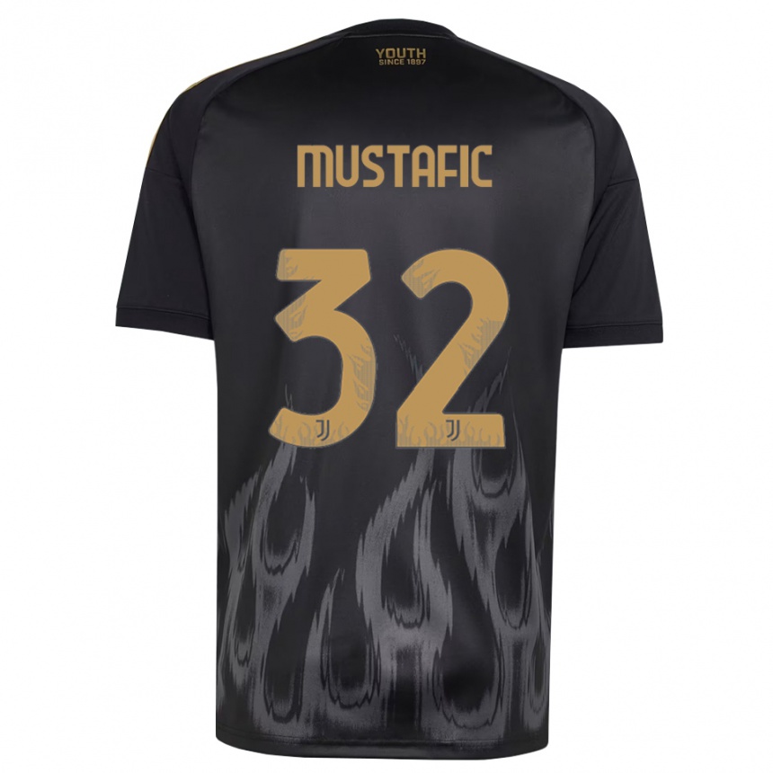 ילדים כדורגל Emma Mustafic #32 שחור חום ג'רזי קיט שלישי 2026/27