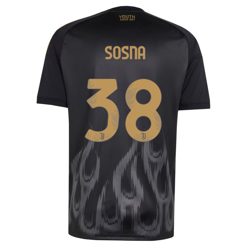 ילדים כדורגל Adam Sosna #38 שחור חום ג'רזי קיט שלישי 2026/27