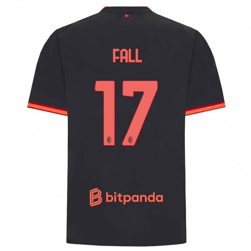 ילדים כדורגל Mbarick Fall #17 שחור אדום ג'רזי קיט שלישי 2026/27