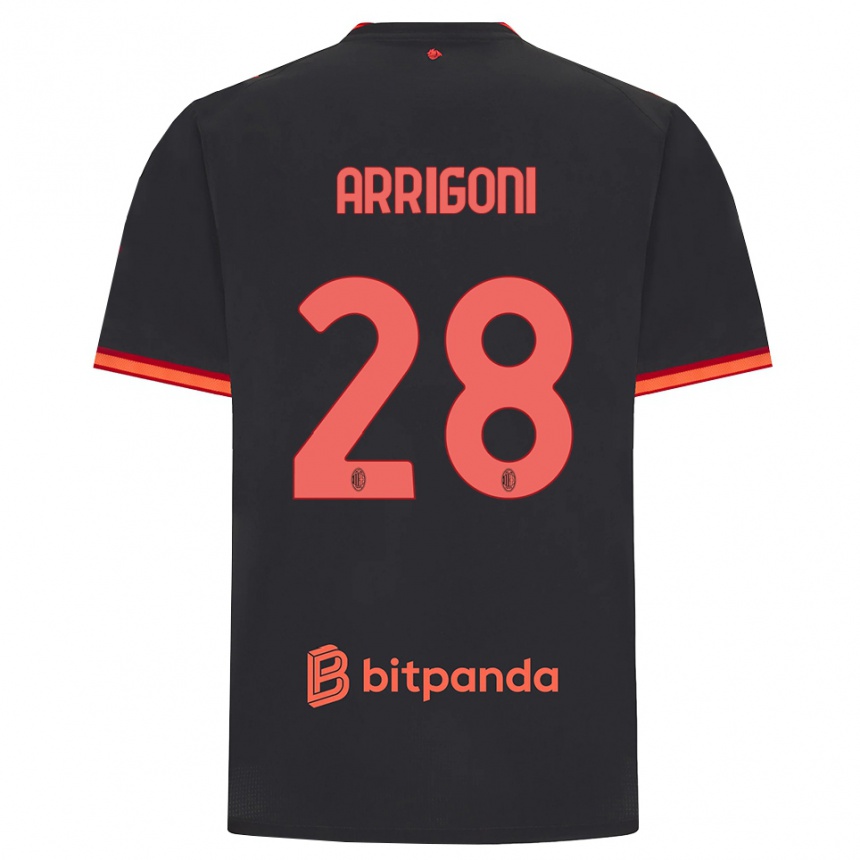 ילדים כדורגל Giorgia Arrigoni #28 שחור אדום ג'רזי קיט שלישי 2026/27