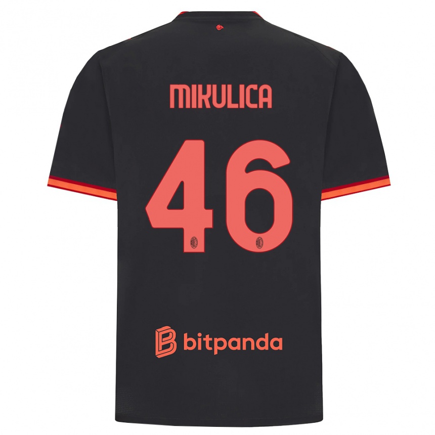 ילדים כדורגל Petra Mikulica #46 שחור אדום ג'רזי קיט שלישי 2026/27