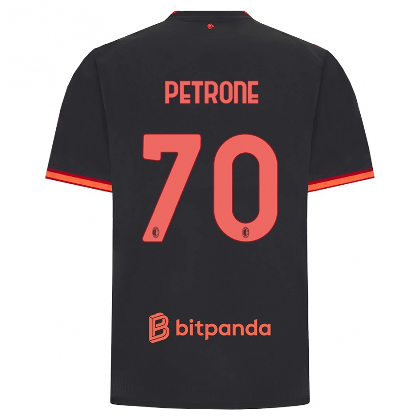 ילדים כדורגל Daniele Petrone #70 שחור אדום ג'רזי קיט שלישי 2026/27