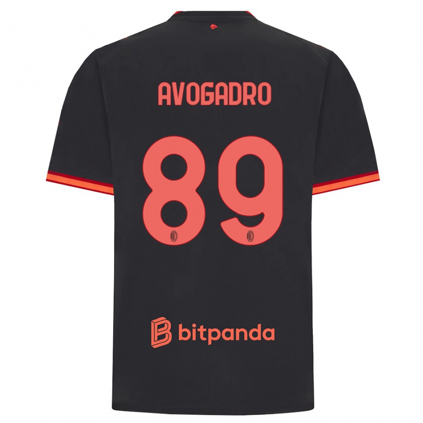 ילדים כדורגל Pietro Avogadro #89 שחור אדום ג'רזי קיט שלישי 2026/27