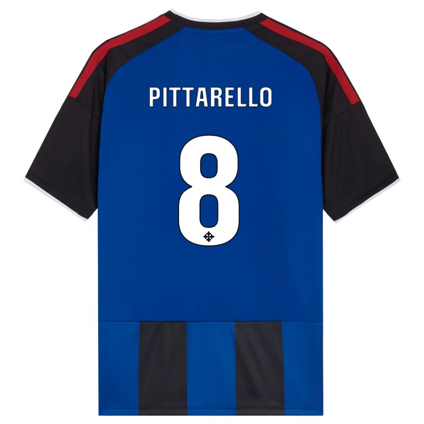 ילדים כדורגל Filippo Pittarello #8 כחול שחור אדום לבן ג'רזי ביתית 2026/27