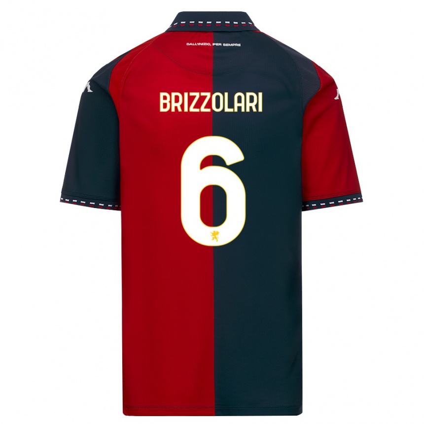 גברים כדורגל Mattia Brizzolari #6 אדום שחור לבן ג'רזי ביתית 2026/27