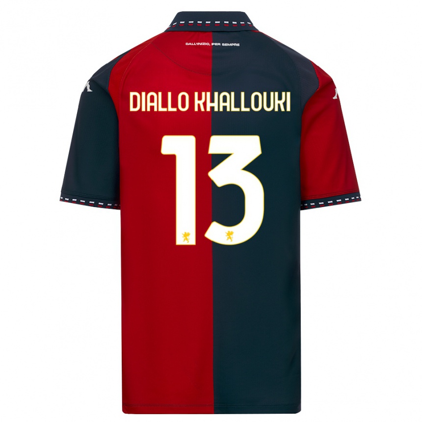 גברים כדורגל Siaka Diallo Khallouki #13 אדום שחור לבן ג'רזי ביתית 2026/27