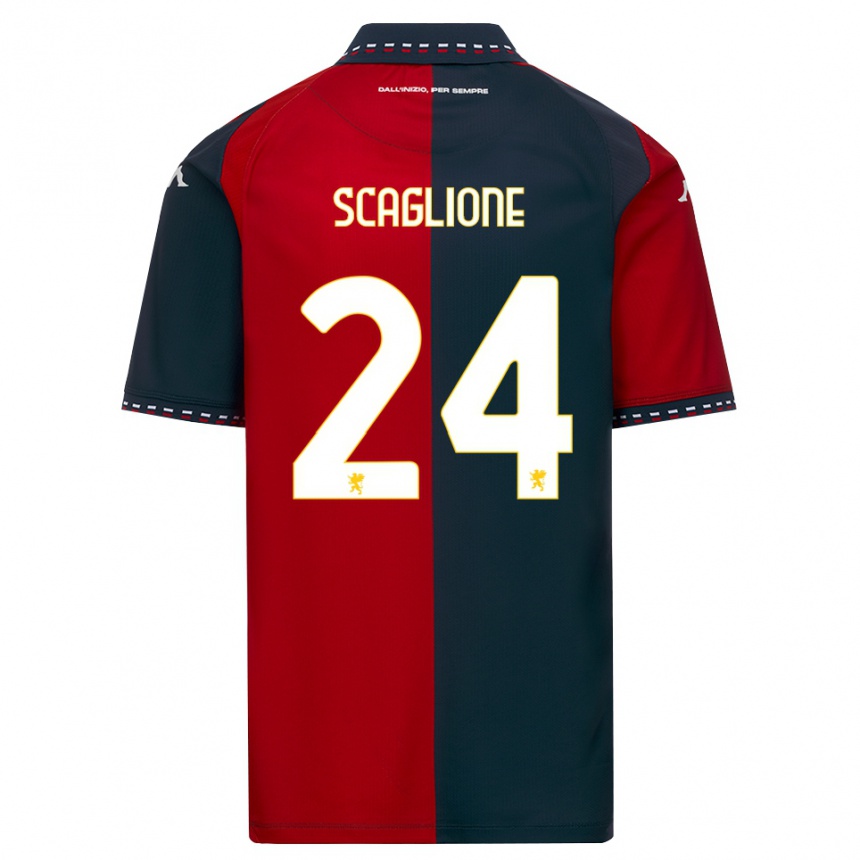 גברים כדורגל Roberto Scaglione #24 אדום שחור לבן ג'רזי ביתית 2026/27