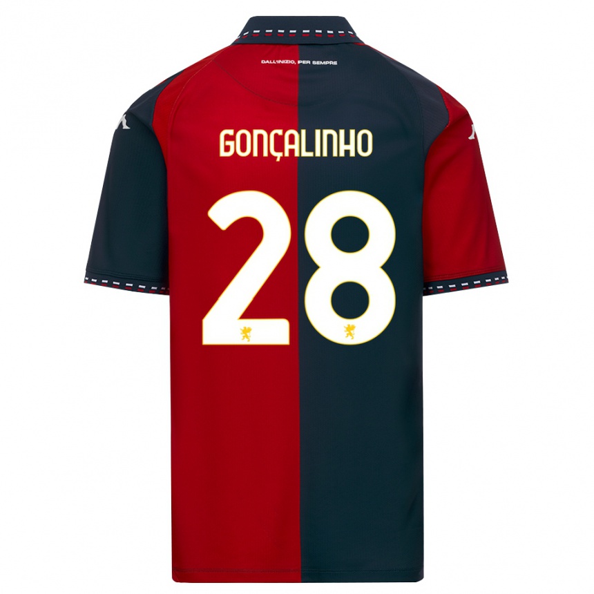 גברים כדורגל João Gonçalinho #28 אדום שחור לבן ג'רזי ביתית 2026/27