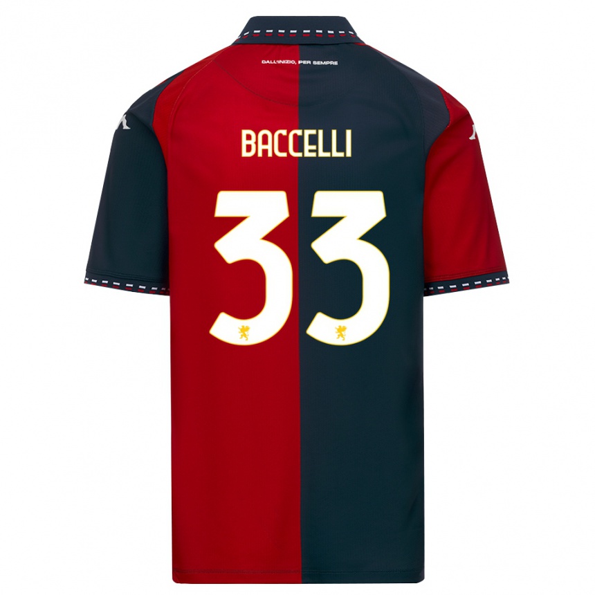גברים כדורגל Pietro Baccelli #33 אדום שחור לבן ג'רזי ביתית 2026/27