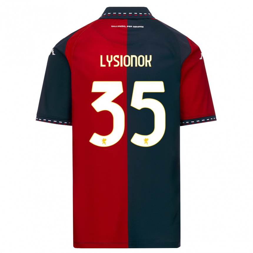 גברים כדורגל Ernestas Lysionok #35 אדום שחור לבן ג'רזי ביתית 2026/27