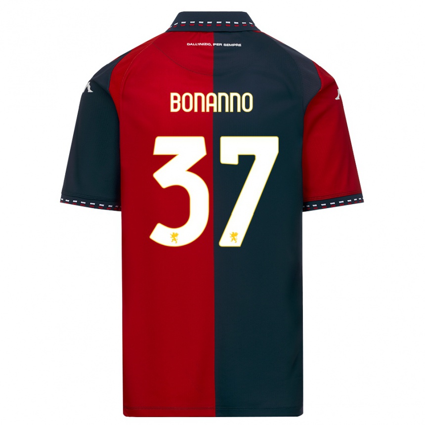 גברים כדורגל Giuseppe Bonanno #37 אדום שחור לבן ג'רזי ביתית 2026/27