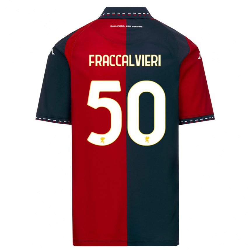 גברים כדורגל Michele Fraccalvieri #50 אדום שחור לבן ג'רזי ביתית 2026/27