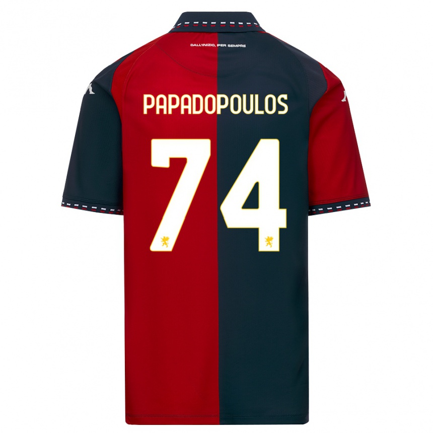 גברים כדורגל Christos Papadopoulos #74 אדום שחור לבן ג'רזי ביתית 2026/27