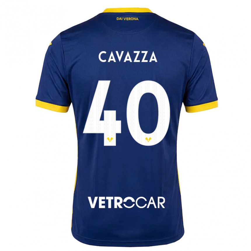 גברים כדורגל Filippo Cavazza #40 כחול מלכותי צהוב לבן ג'רזי ביתית 2026/27