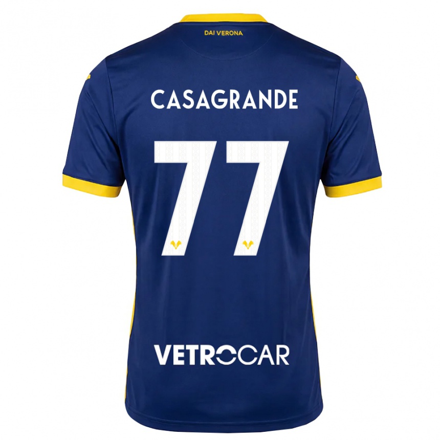 גברים כדורגל Tommaso Casagrande #77 כחול מלכותי צהוב לבן ג'רזי ביתית 2026/27