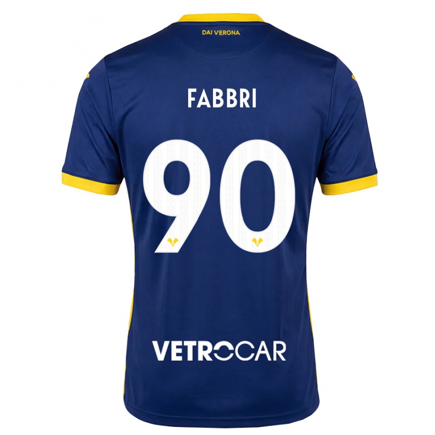 גברים כדורגל Alessandro Fabbri #90 כחול מלכותי צהוב לבן ג'רזי ביתית 2026/27