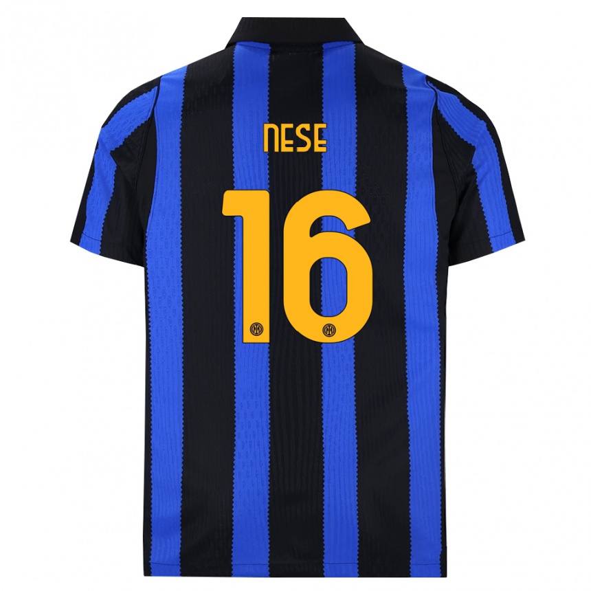 גברים כדורגל Alessio Nese #16 שחור כחול צהוב ג'רזי ביתית 2026/27