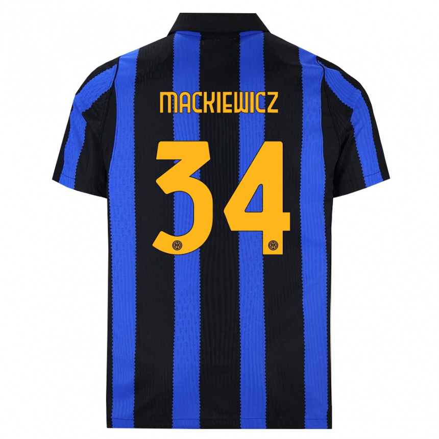 גברים כדורגל Patryk Mackiewicz #34 שחור כחול צהוב ג'רזי ביתית 2026/27 גברים כדורגל Patryk Mackiewicz #34 שחור כחול צהוב ג'רזי ביתית 2026/27