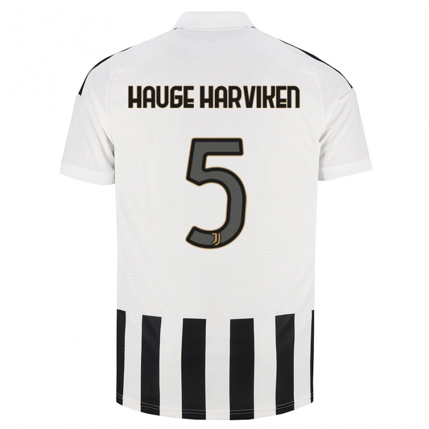 גברים כדורגל Mathilde Hauge Harviken #5 שחור לבן חום ג'רזי ביתית 2026/27