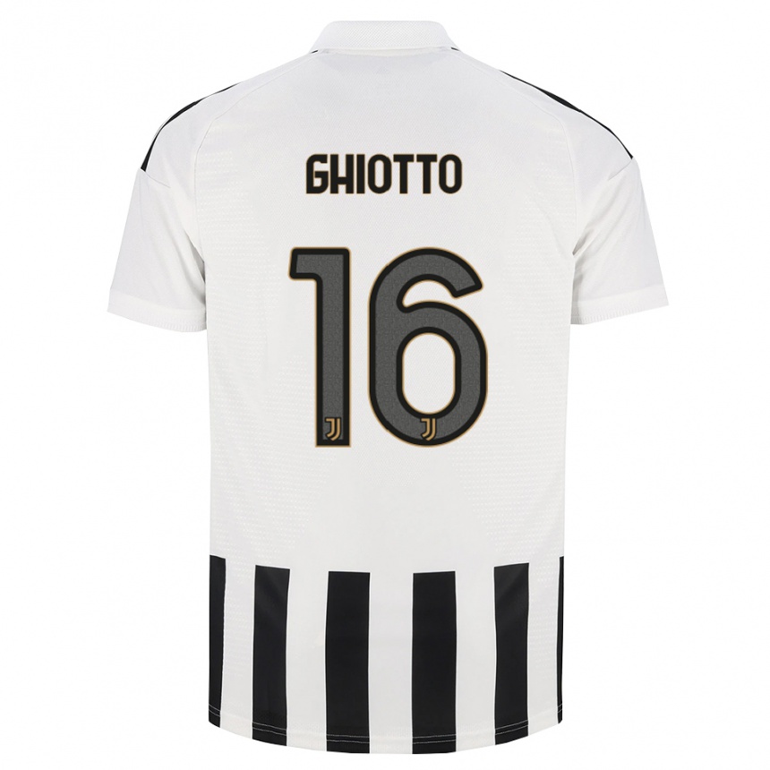 גברים כדורגל Alessandro Ghiotto #16 שחור לבן חום ג'רזי ביתית 2026/27