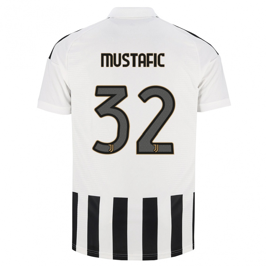 גברים כדורגל Emma Mustafic #32 שחור לבן חום ג'רזי ביתית 2026/27 גברים כדורגל Emma Mustafic #32 שחור לבן חום ג'רזי ביתית 2026/27