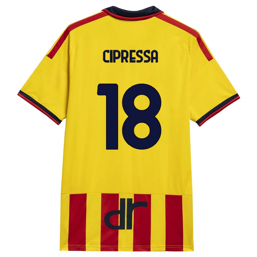 גברים כדורגל Lorenzo Cipressa #18 צהוב אדום ג'רזי ביתית 2026/27