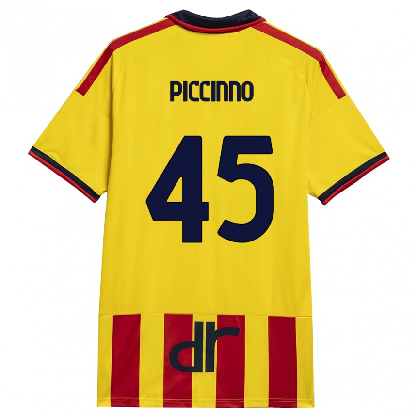 גברים כדורגל Daniele Piccinno #45 צהוב אדום ג'רזי ביתית 2026/27