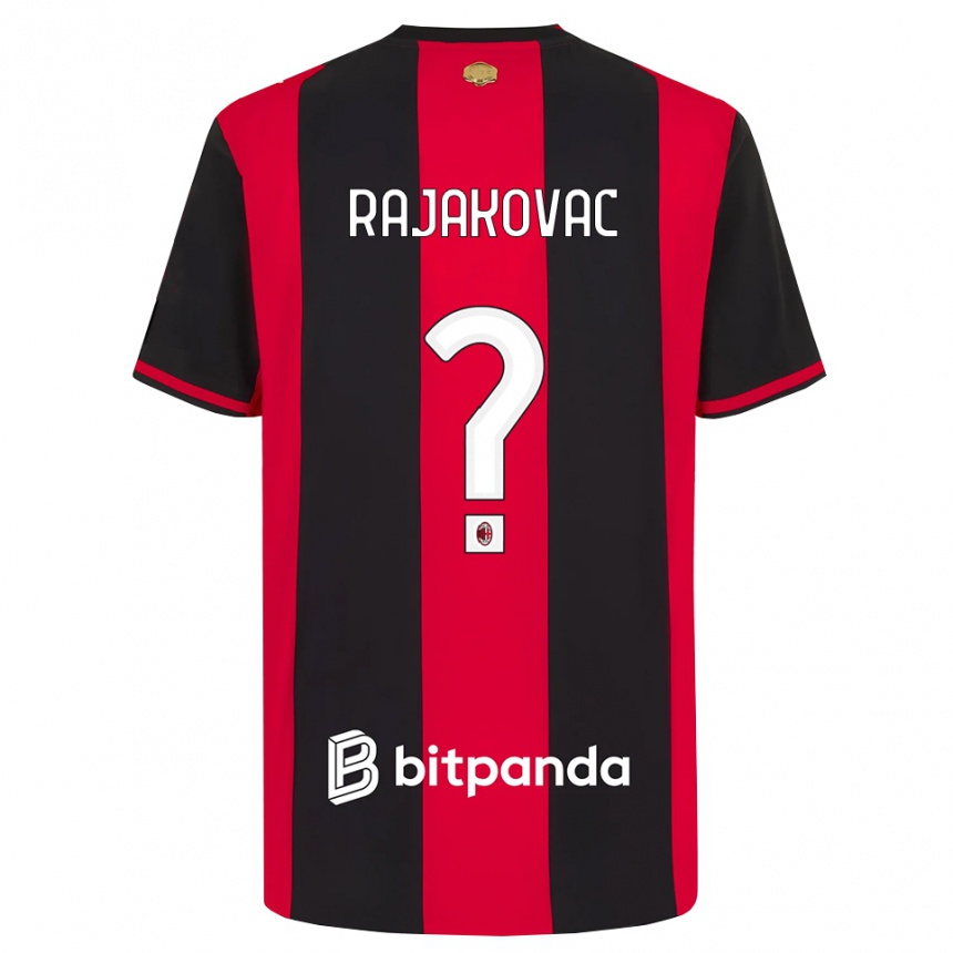 גברים כדורגל Mihajlo Rajakovac #0 אדום שחור לבן ג'רזי ביתית 2026/27