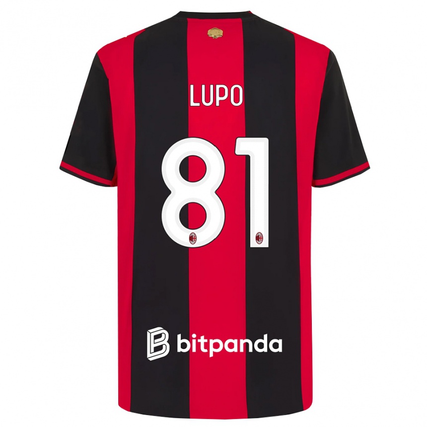 גברים כדורגל Simone Lupo #81 אדום שחור לבן ג'רזי ביתית 2026/27