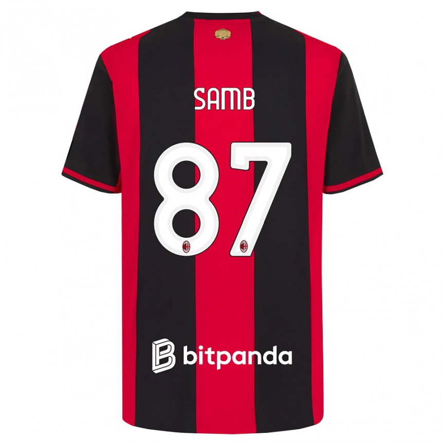 גברים כדורגל Ablaye Samb #87 אדום שחור לבן ג'רזי ביתית 2026/27