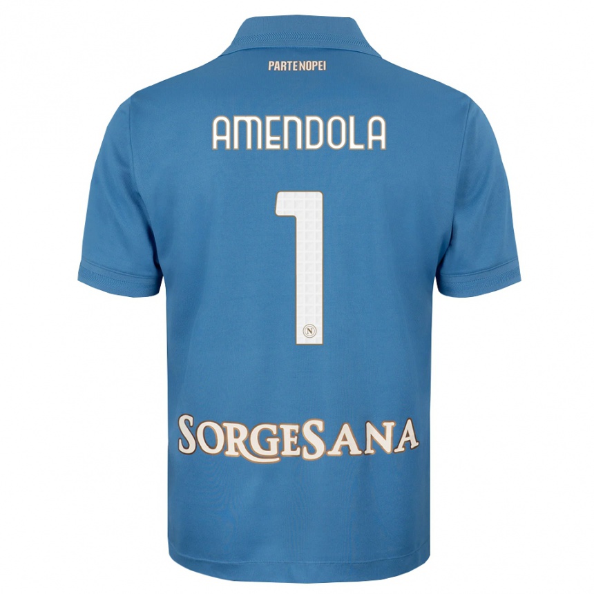 גברים כדורגל Antonio Amendola #1 כחול ערפיח לבן ג'רזי ביתית 2026/27