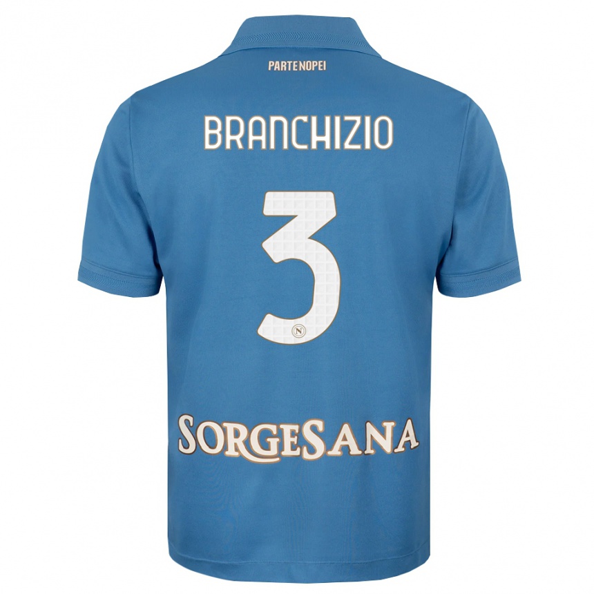 גברים כדורגל Agostino Branchizio #3 כחול ערפיח לבן ג'רזי ביתית 2026/27