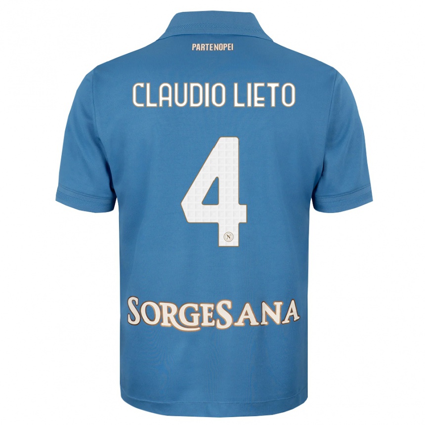 גברים כדורגל Claudio Lieto #4 כחול ערפיח לבן ג'רזי ביתית 2026/27