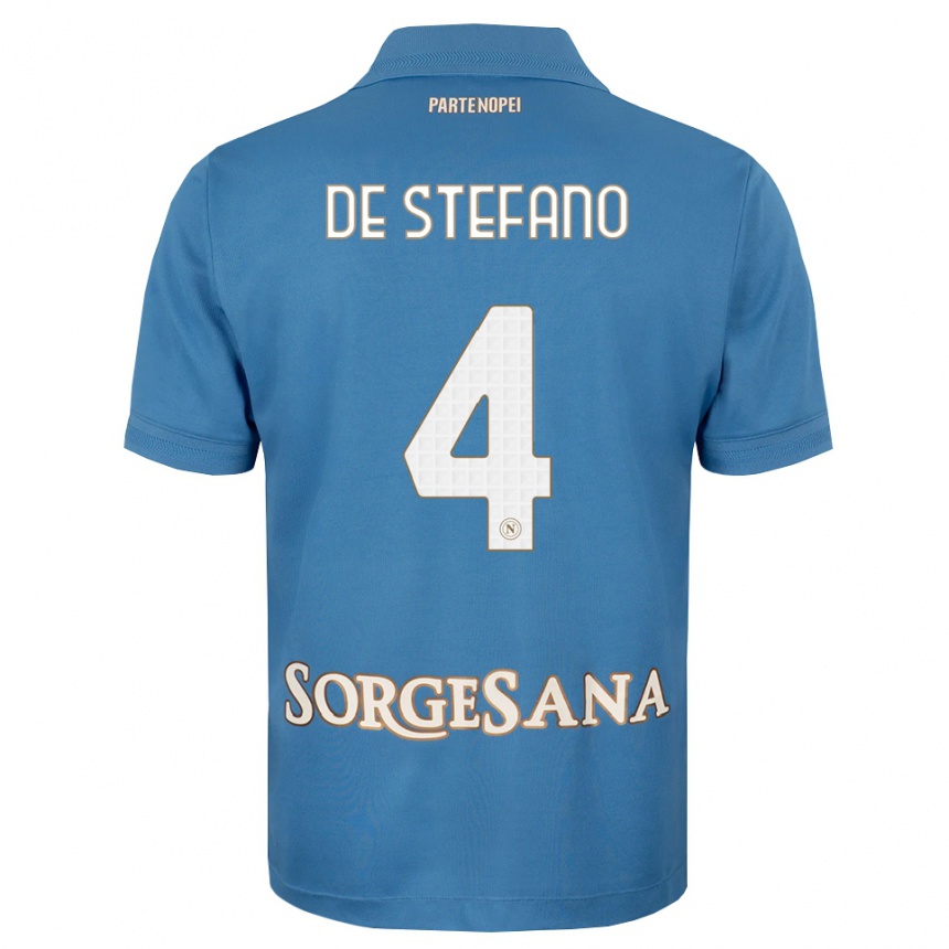 גברים כדורגל Francesco De Stefano #4 כחול ערפיח לבן ג'רזי ביתית 2026/27
