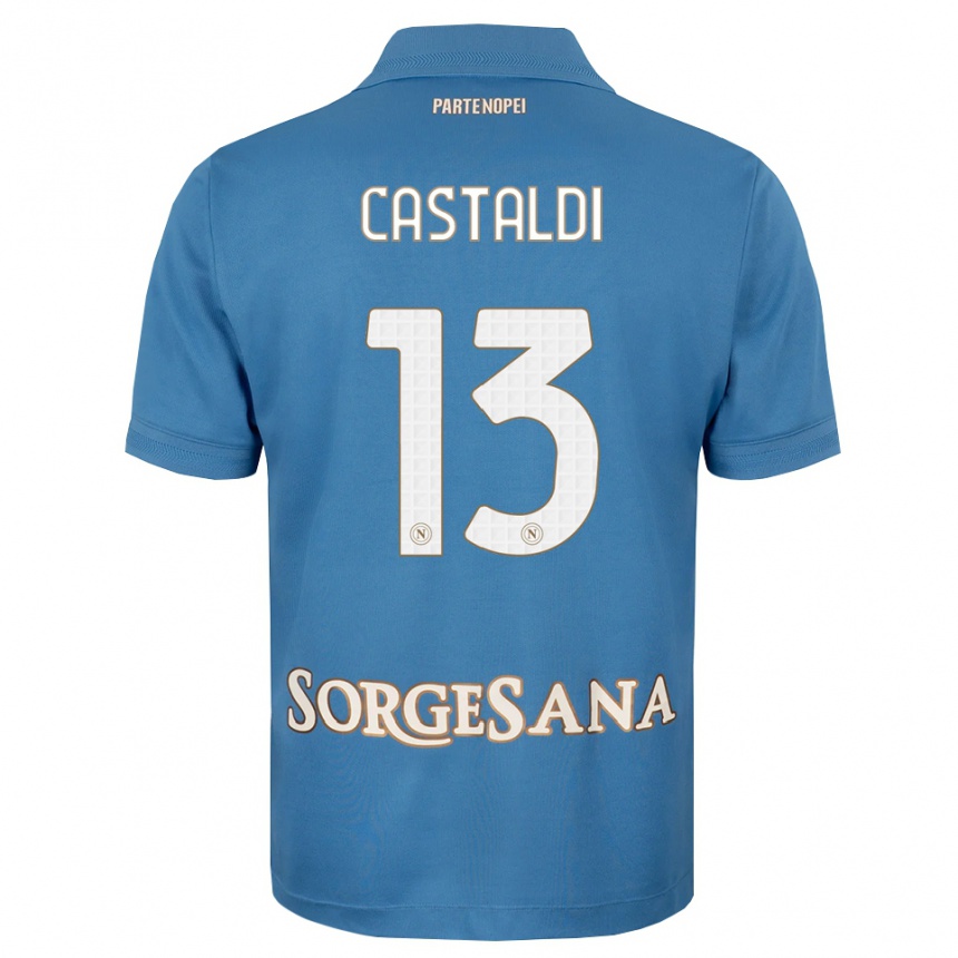 גברים כדורגל Ciro Castaldi #13 כחול ערפיח לבן ג'רזי ביתית 2026/27