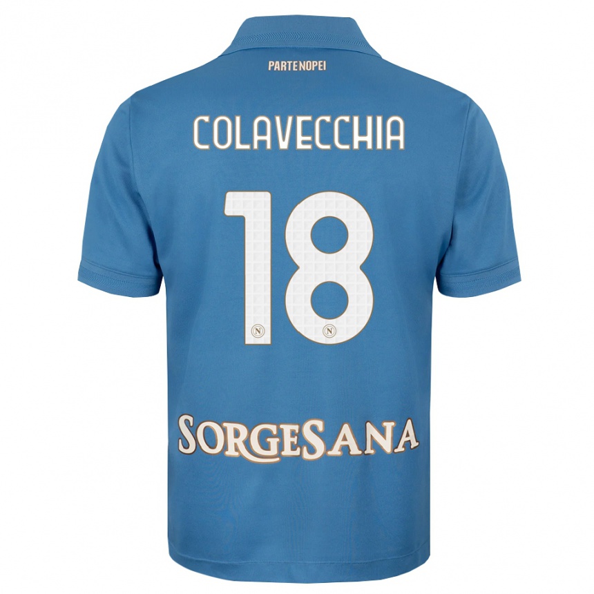 גברים כדורגל Pasquale Colavecchia #18 כחול ערפיח לבן ג'רזי ביתית 2026/27