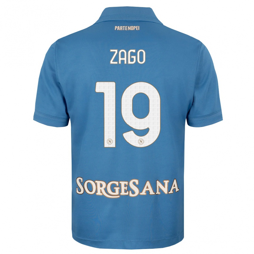 גברים כדורגל Gabriele Zago #19 כחול ערפיח לבן ג'רזי ביתית 2026/27