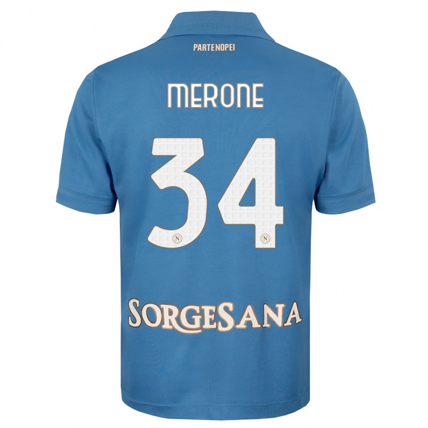 גברים כדורגל Alessandro Merone #34 כחול ערפיח לבן ג'רזי ביתית 2026/27