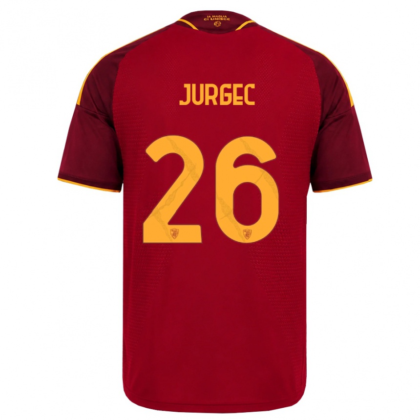 גברים כדורגל Jan Jurgec #26 אדום זהוב צהוב ג'רזי ביתית 2026/27 גברים כדורגל Jan Jurgec #26 אדום זהוב צהוב ג'רזי ביתית 2026/27
