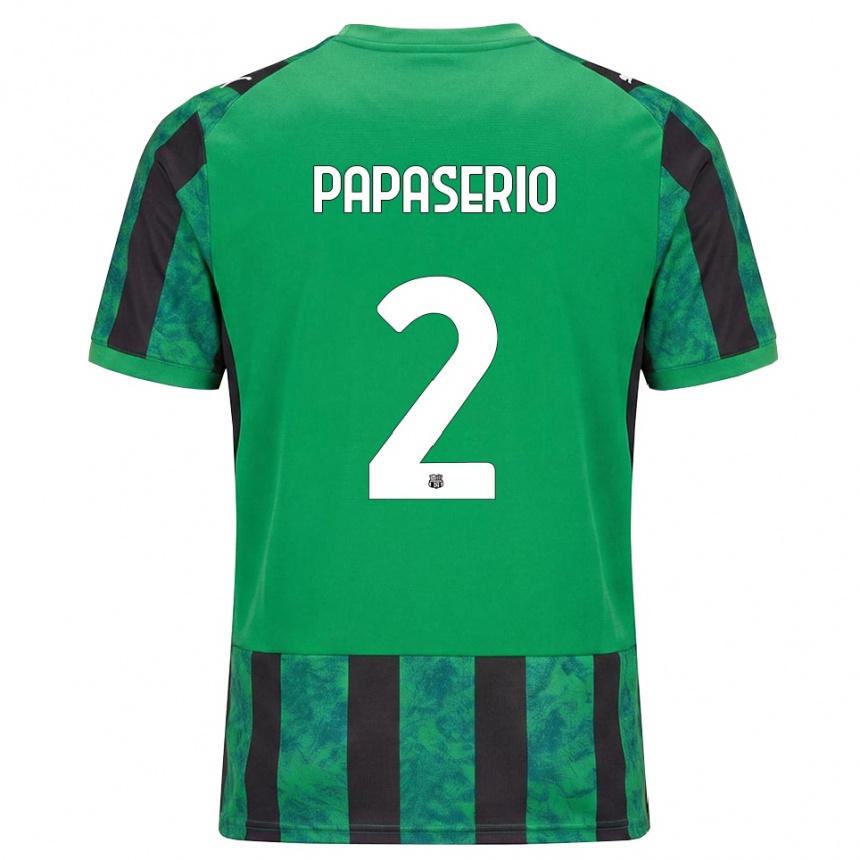 גברים כדורגל Gabriele Papaserio #2 ירוק שחור לבן ג'רזי ביתית 2026/27