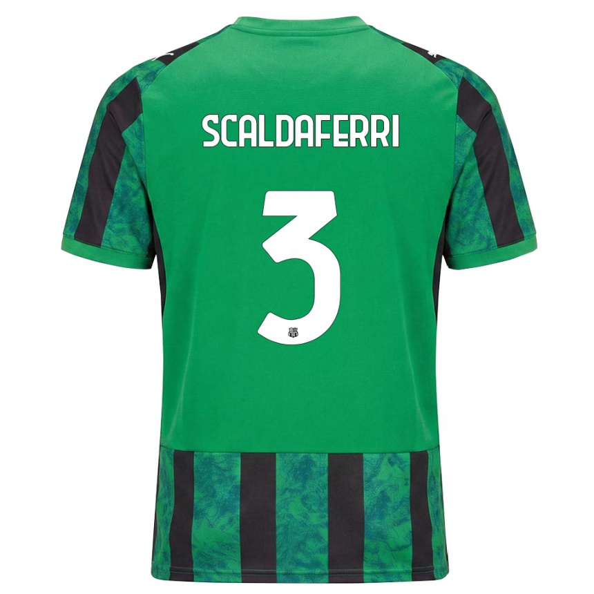 גברים כדורגל Andrea Scaldaferri #3 ירוק שחור לבן ג'רזי ביתית 2026/27